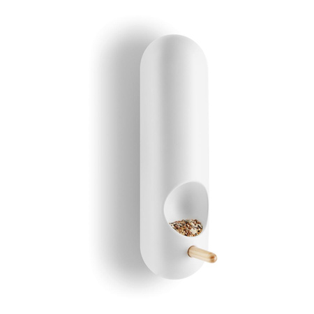 Bird feeder tube wall-mounted