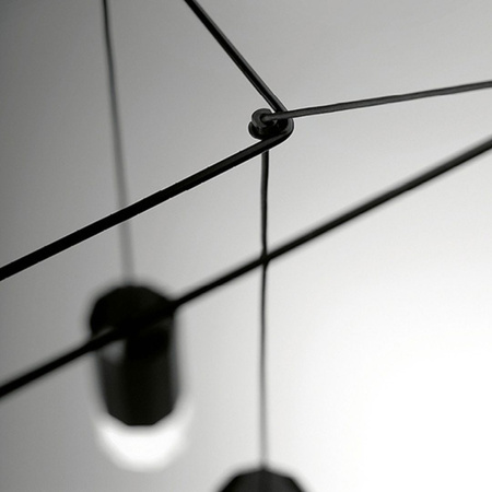 VIBIA Wireflow 3D black Casambi 2700K pendant lamp