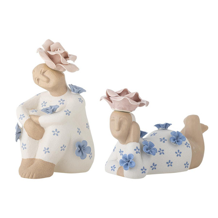 Zestaw 2 Dekoracji Bloomingville FLORIELLA niebieski