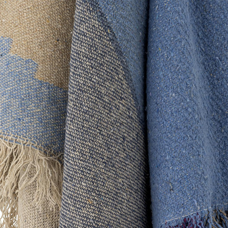 Maji Throw, Blue, Recycled Cotton
