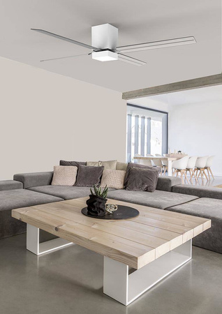 Ceiling fan with LEDS lamp C4 ZONDA white