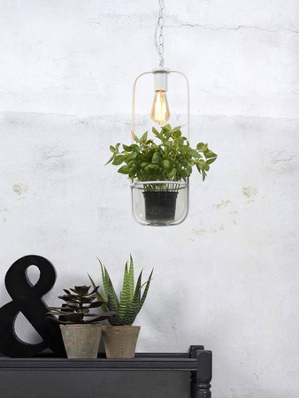Hanging lamp, plant holder Florence 52x19cm, white