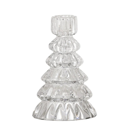 Saynab Candle Holder, Clear, Glass