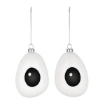 Zestaw 2 ozdób świątecznych Holly ALESSI Christmas collection biało czarnych