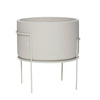 HÜBSCH CLASSIC gray flowerpot with base