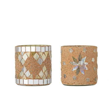 Zestaw 2 świeczników Bloomingville MIYA naturalnych