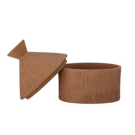 Caylie Jar w/Lid, Red, Terracotta