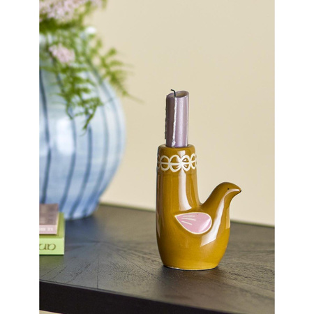 Trudy Candle Holder, Brown, Stoneware