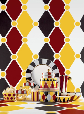 Set of three ALESSI Circus multi-colored containers