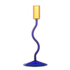 Ada Candle Holder, Blue, Glass