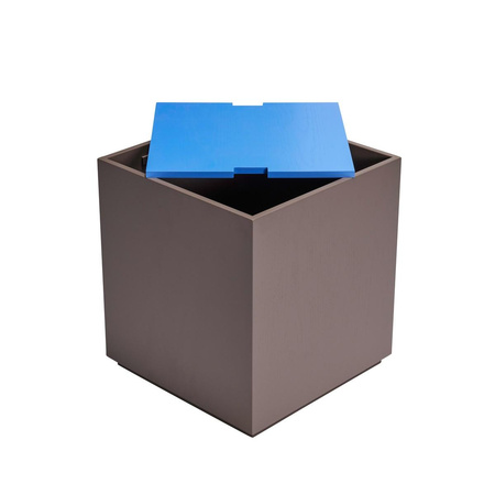 Vault Side Table/Storage Box Brown/Blue
