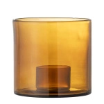 Kahlah Candle Holder, Brown, Recycled Glass