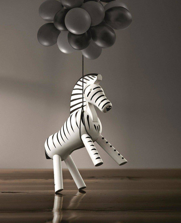 Dekoracja drewniana Kay Bojesen Zebra biało czarna