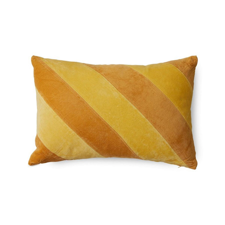 Poduszka w paski aksamitna HKLIVING STRIPED pomarańczowa rozmiar 60x40 cm
