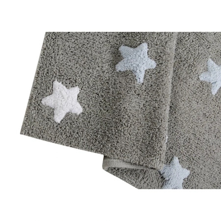 Dywan bawełniany Lorena Canals TRICOLOR STARS szary 160 x 120 cm