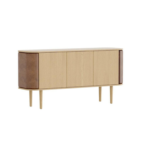 UMAGE TREASURES 3-door chest of drawers, oak eco-leather