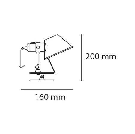 Lampa Artemide Tolomeo Pinza Micro LED srebrna