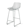 Metal wire bar stool silver