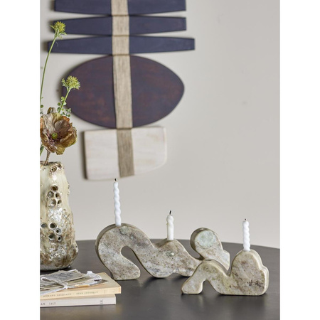 Liabella Candle Holder, Grey, Marble