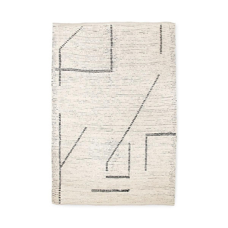 Hand woven cotton rug cream/charcoal (200x300)