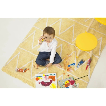 Dywan bawełniany Lorena Canals AZTECA żółty 160 x 120 cm