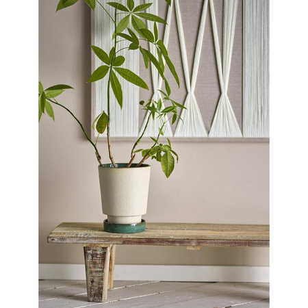 Idril Flowerpot w/Saucer, Nature, Stoneware