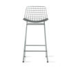 Metal wire bar stool silver