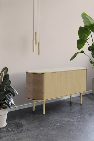 UMAGE TREASURES 3-door chest of drawers, oak eco-leather