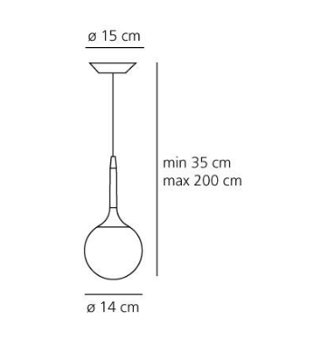 Castore Sospensione 140 -E14 ARTEMIDE Small white hanging lamp