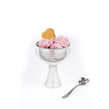 Pucharek do lodów z łyżeczką Alessi Big Love przezroczysty