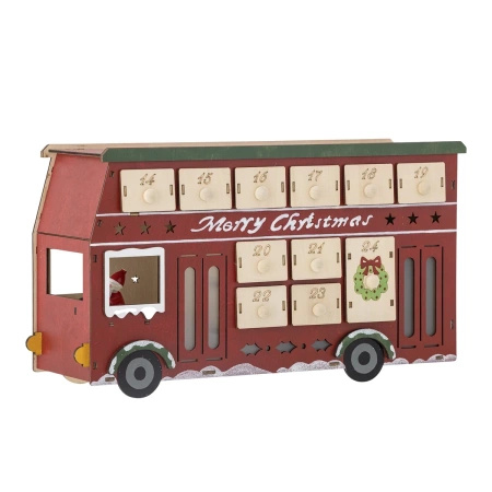 Edward Calendar w/light, Red, Plywood
