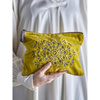 Stefania Cosmetic Bag, Yellow, Cotton