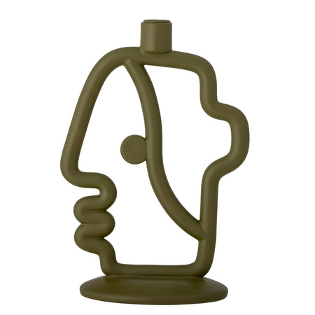 Flavie Candle Holder, Green, Polyresin