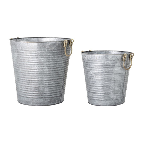 Evar Flowerpot, Grey, Galvanized iron
