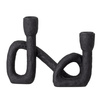 Mashel Candle Holder, Black, Polyresin