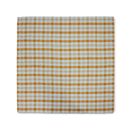 Vida check table cloth amber/blue (180x180cm)