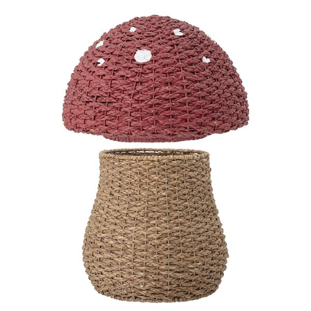 Corintha Basket w/Lid, Red, Seagrass