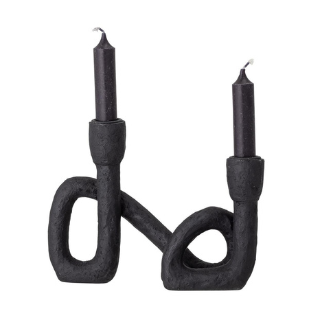 Mashel Candle Holder, Black, Polyresin