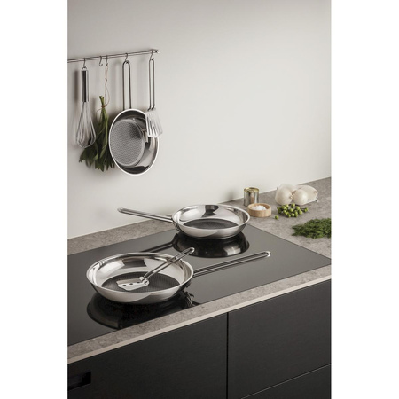 Patelnia ze stali nierdzewnej z powłoką ceramiczną Slip-Let® Eva Trio STAINLESS STEEL srebrna rozmiar M