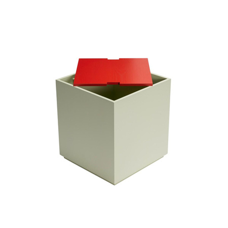 Vault Side Table/Storage Box Light green/Red