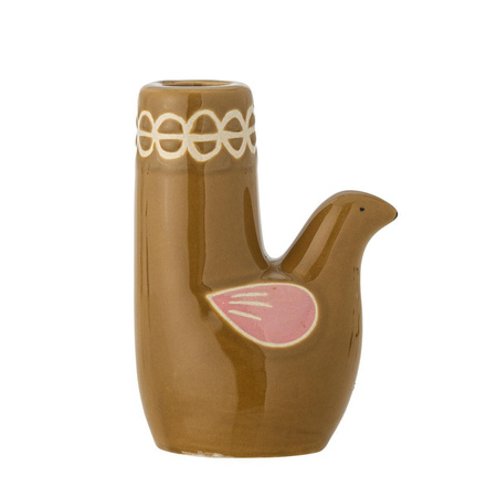 Trudy Candle Holder, Brown, Stoneware