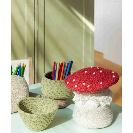 Kosz Lorena Canals TOADSTOOL czerwono beżowy