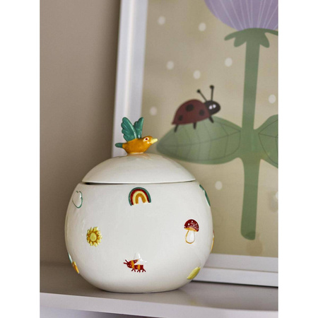 Agnes Jar w/Lid, White, Stoneware