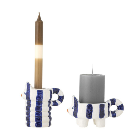 Zestaw 2 Świeczników Bloomingville CATY niebieski