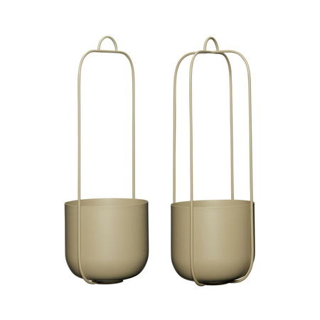 Wisząca doniczka Hübsch LOTUS zielona (zestaw 2)