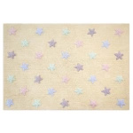 Dywan bawełniany Lorena Canals TRICOLOR STARS żółty 160 x 120 cm