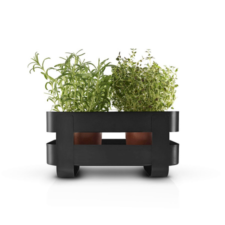 Self-watering herb organiser steel Black
