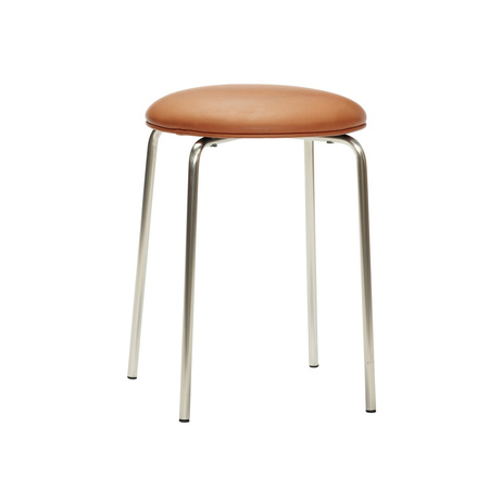 HÜBSCH STACK stool brown silver