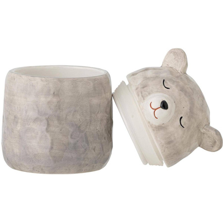 Puk Jar w/Lid, Grey, Stoneware