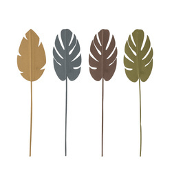 Zestaw 4 Sztucznych Liści Bloomingville HAVANNA żółtych